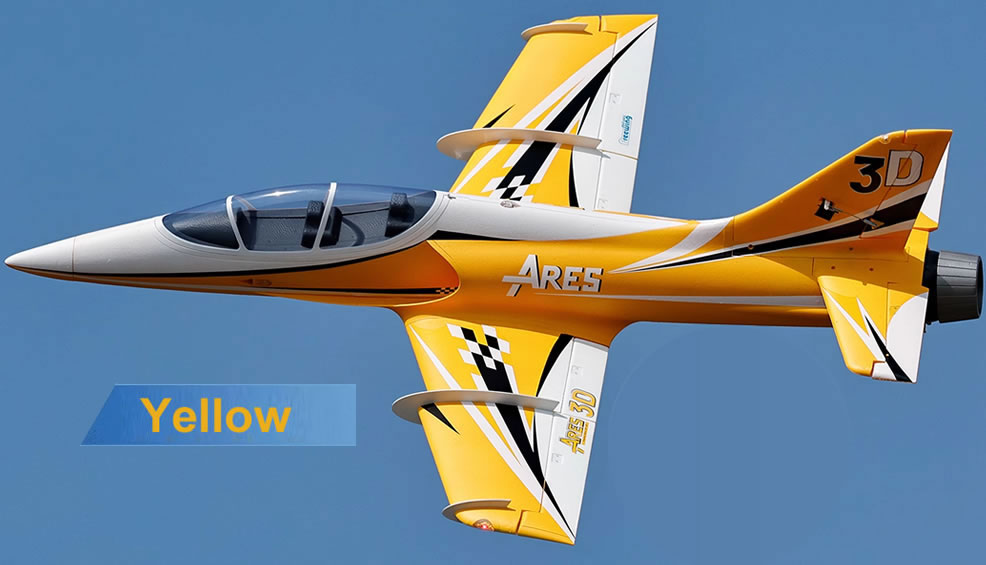 Freewing Ares 3D 90mm  EDF Sport Yellow Jet flight demo unboxing review