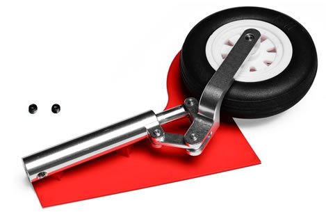 Freewing 90mm EDF Ares 3D Rear Gear Struts and Wheels - Right - Red FJ32311086