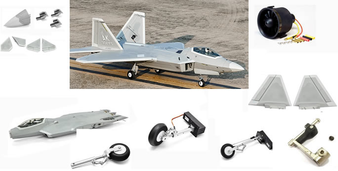 Freewing F-22 Raptor 70mm EDF Jet Spare Parts List