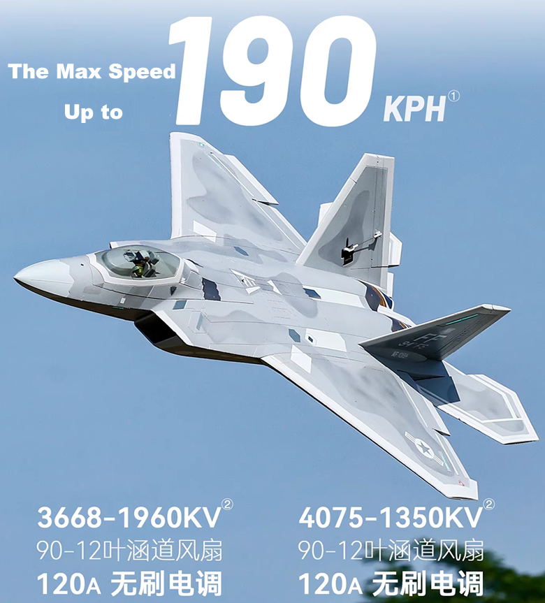 Freewing F-22 Raptor V2 Ultra Performance ARF Plus 90mm EDF Jet airplane