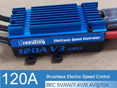 Freewing 120A V3 ESC Brushless Speed Control with Reverse Brake Function